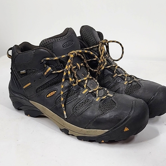 Keen Mens Lansing Mid Black Boots Steel Toe 13 - Picture 1 of 8